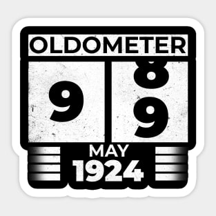 Oldometer 99 Years Old Born In May 1924 Sticker